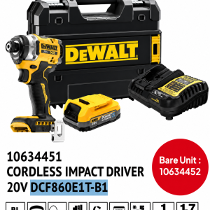 DEWALT DCF860E1T-B1 Cordless Impact Driver 20V