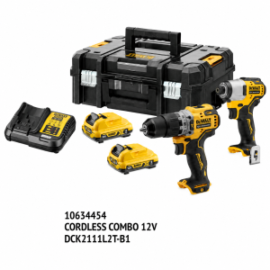DEWALT DCK2111L2T-B1 Cordless Combo 12V – Paket Lengkap Bor dan Impact Driver Profesional