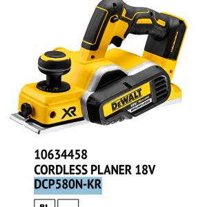DEWALT DCP580N-KR 20V MAX 82mm Cordless Planer