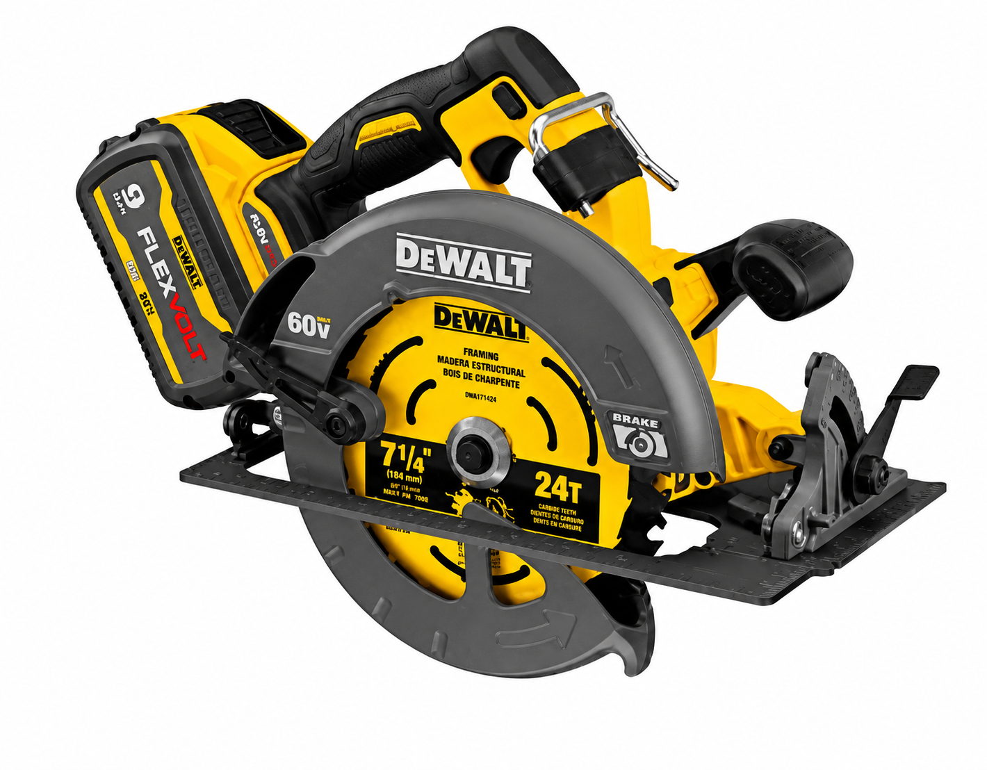 DEWALT DCS578X2 60V MAX* Brushless 7-1/4" Circular Saw Kit XR FLEXVOLT®
