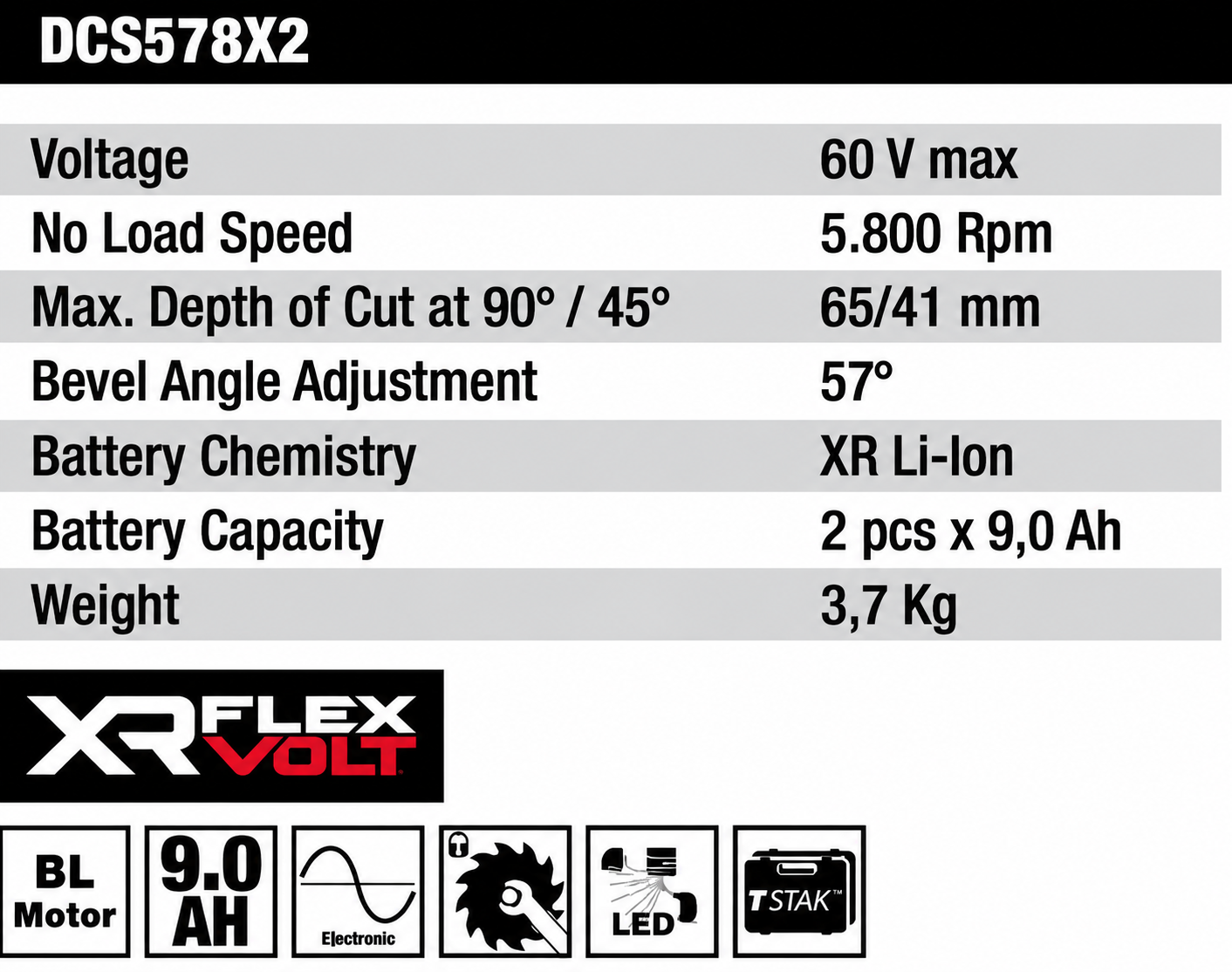 DEWALT DCS578X2 60V MAX* Brushless 7-1/4" Circular Saw Kit XR FLEXVOLT® - Image 3