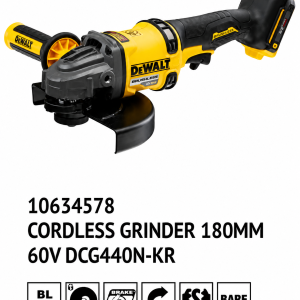 DEWALT DCG440N-KR Cordless Grinder 180mm 60V MAX XR FLEXVOLT