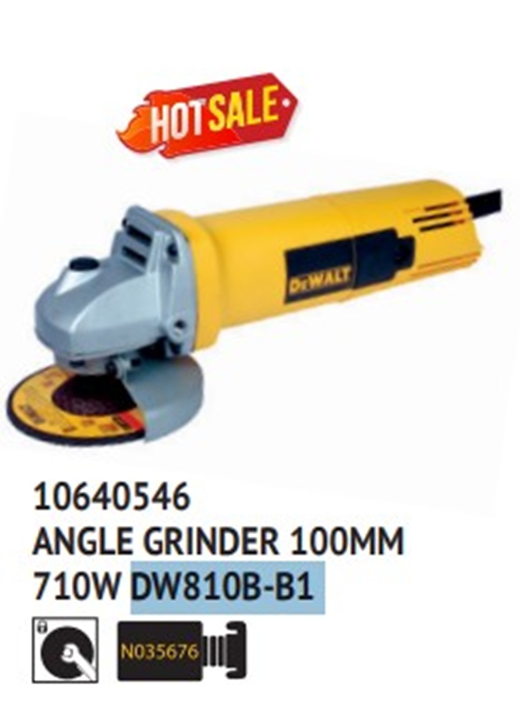 DEWALT DW810B-B1 Angle Grinder 4" (100 mm) 710W