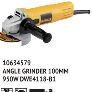 DEWALT DWE4118-B1 Variable Speed Angle Grinder 4" (100 mm) 950W